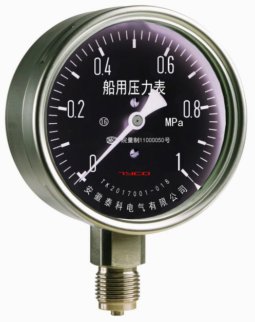 YC-100B船用压力表、船用夜光压力表